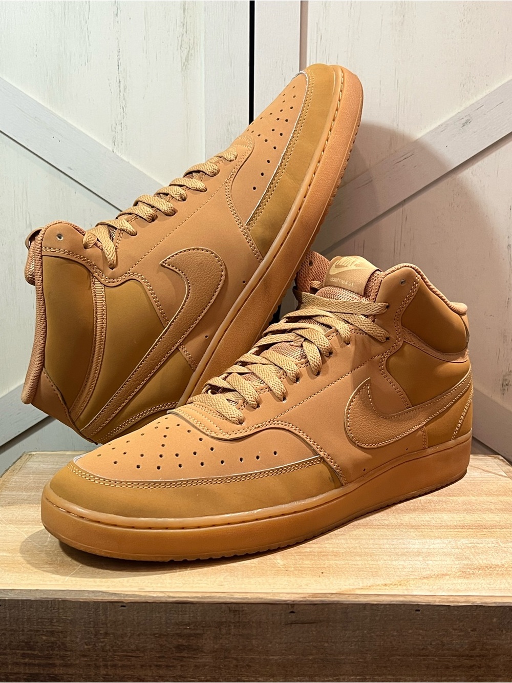 Nike Court Vision Mid 'Flax Twine' Men's Shoes Tan/Gum Size 12  CD5466-200